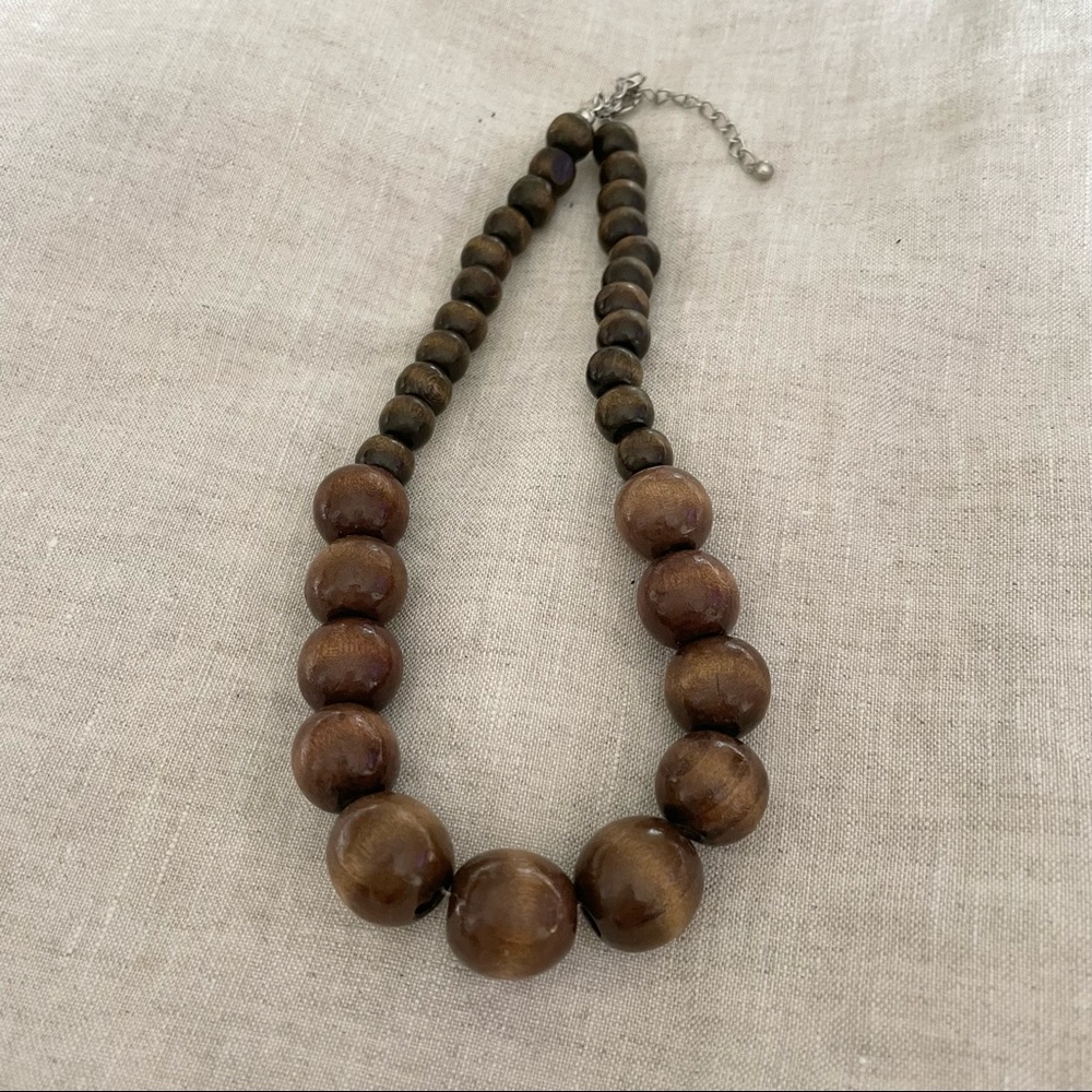 Wooden beaded necklace
